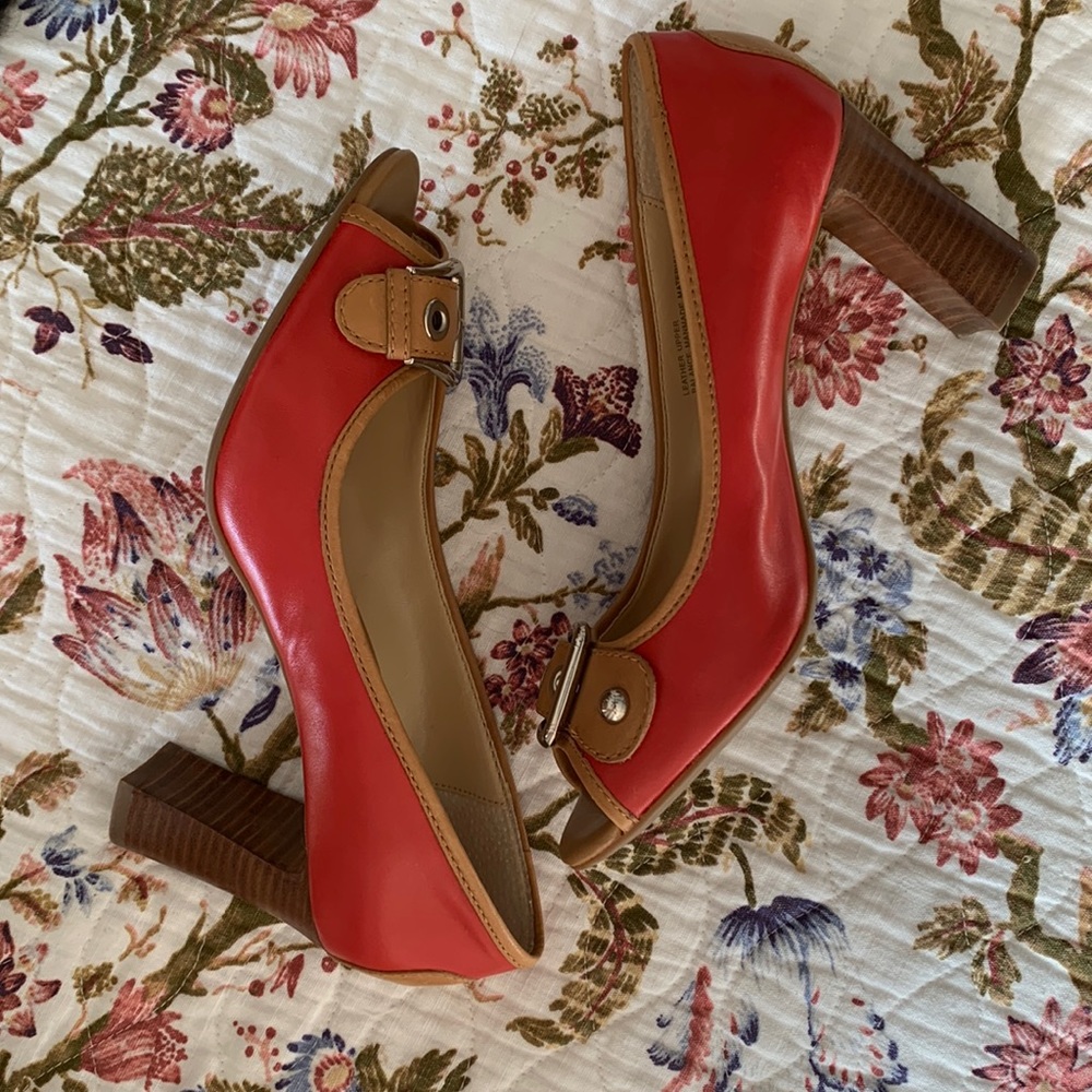 Franco Sarto Coral Peep Toe Heels Size 7